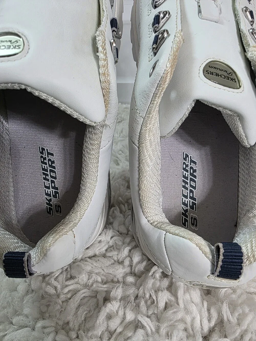Skechers S Sport Off White Platform Chunky Sneaker, Size:10